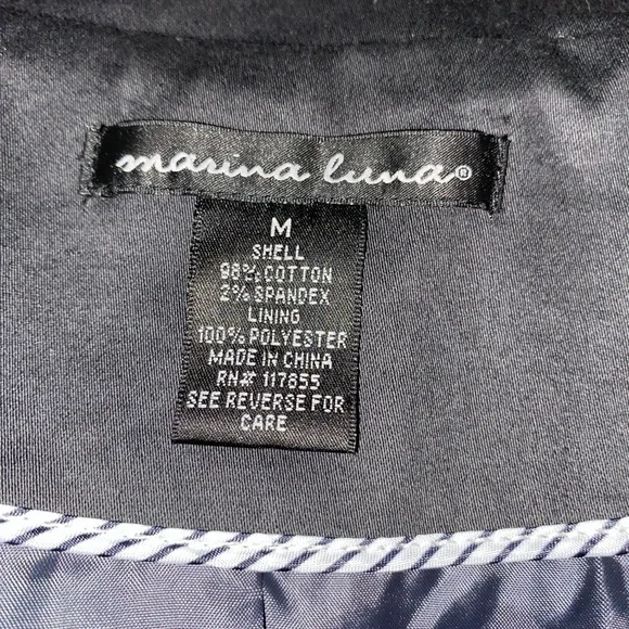 Blue Medium Ruffle Tie Waist Button Women’s Trench Coat Jacket GUC Faux Pockets - Picture 12 of 12